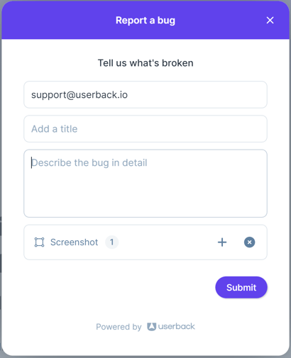 Userback widget